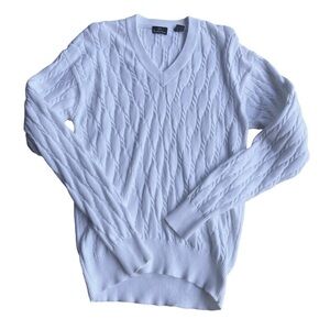 Countess Mara White Fisherman’s Cable Knit Sweater US XL